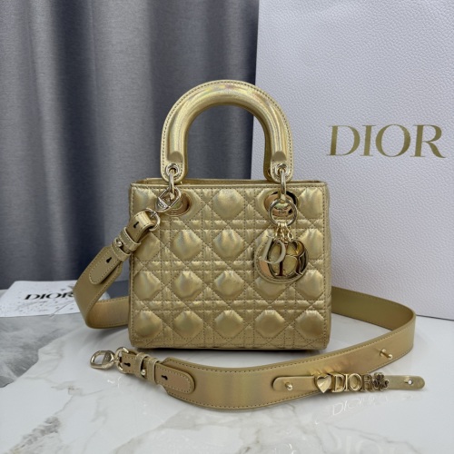 Dior Lady Dior Four-Gusset Bag Gold Lambskin with Latest Letter Strap 1 Dior Lady Dior Four-Gusset Bag Gold Lambskin with Latest Letter Strap