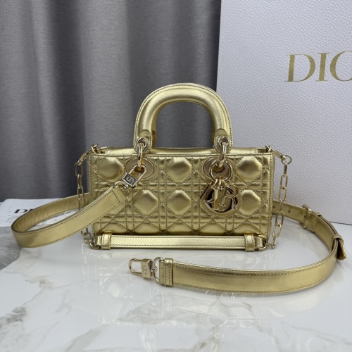 Dior Lady D-Joy Bag Gold Lambskin Cannage, Detachable Chain and Leather Strap 1 Dior Lady D-Joy Bag Gold Lambskin Cannage, Detachable Chain and Leather Strap