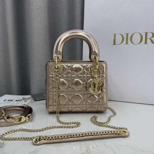 Dior Lady Dior Champagne Rose Lambskin 3-Compartment Bag - Classic Style 1 Dior Lady Dior Champagne Rose Lambskin 3-Compartment Bag - Classic Style