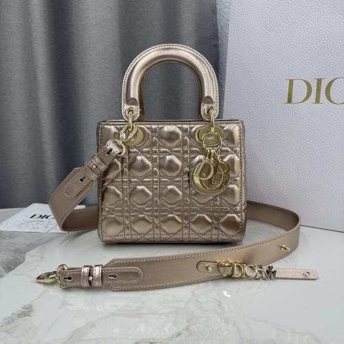 Dior Lady Dior Four-Grid Bag, Champagne Rose Lambskin with Letter Strap 1 Dior Lady Dior Four-Grid Bag, Champagne Rose Lambskin with Letter Strap