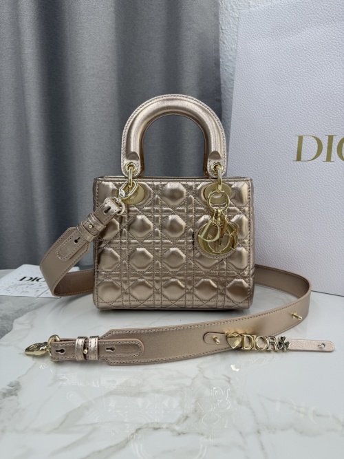 Dior Lady Dior Mini Bag Champagne Gold Lambskin with Charms 1 Dior Lady Dior Mini Bag Champagne Gold Lambskin with Charms