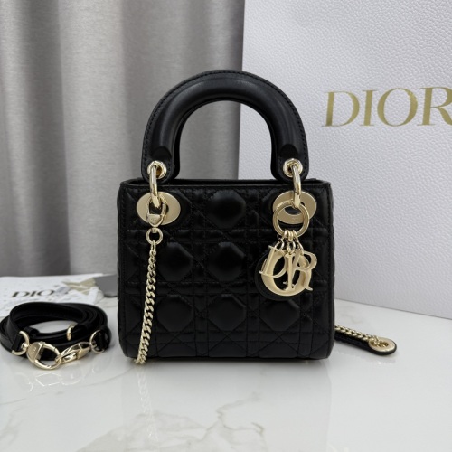 Lady Dior Mini Black Lambskin Bag with Gold Hardware - Iconic Elegance 2 Lady Dior Mini Black Lambskin Bag with Gold Hardware - Iconic Elegance