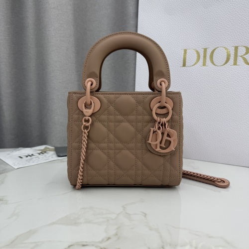 Lady Dior Mini Bag in Latte Calfskin with Cannage Stitching & Chain 5 Lady Dior Mini Bag in Latte Calfskin with Cannage Stitching & Chain
