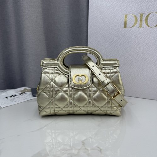 Dior Jolie Top Handle Mini Chain Bag Gold Lambskin with Cannage Stitching 10 Dior Jolie Top Handle Mini Chain Bag Gold Lambskin with Cannage Stitching