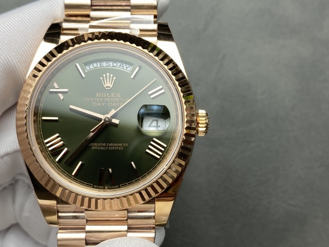 ARF Rolex Day-Date 40mm Olive Green Dial Gold Tone Stainless Steel Watch 1 ARF Rolex Day-Date 40mm Olive Green Dial Gold Tone Stainless Steel Watch