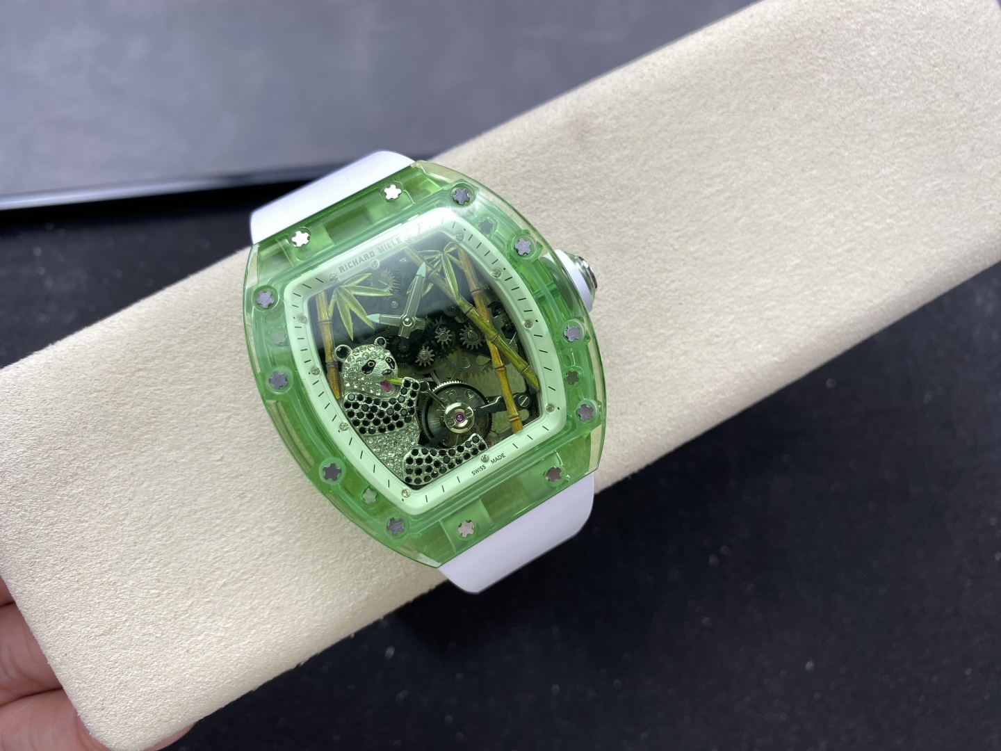 Richard Mille RM26-01 Crystal Tourbillon Watch with Panda Design - Green 4 cmp i1745791737492 6567 0 3