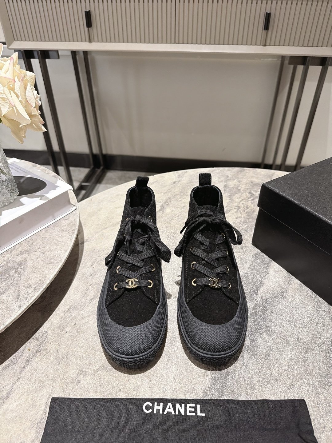 Black Lace Up Sneakers