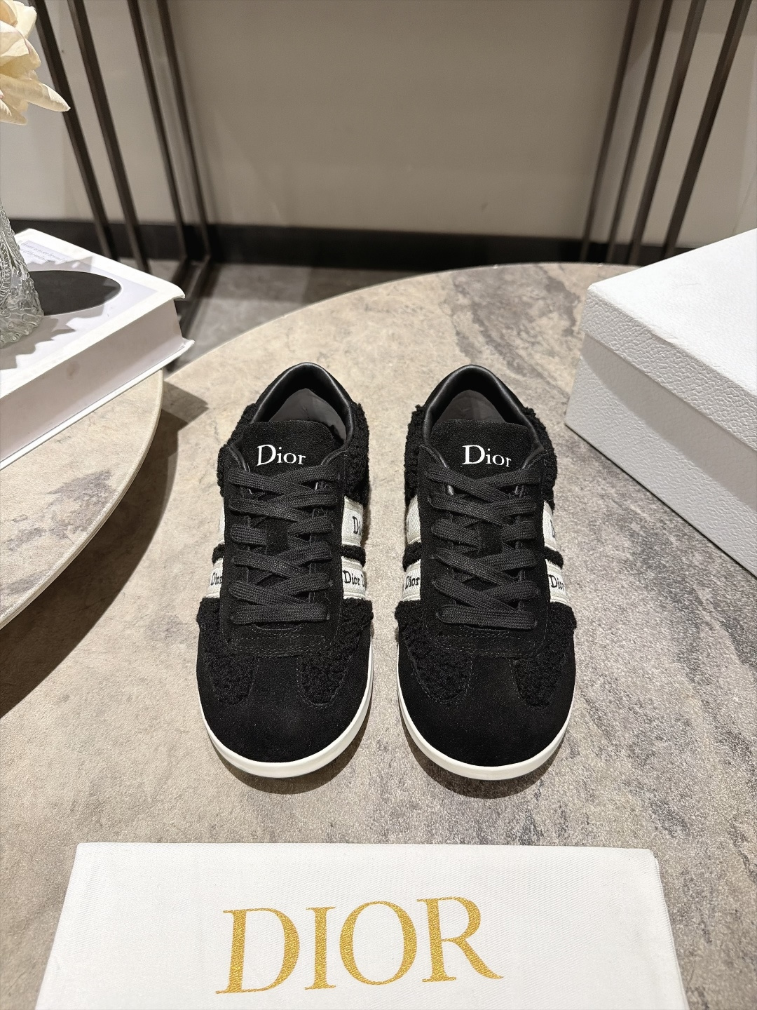 Dior Black Lace-Up Sneakers