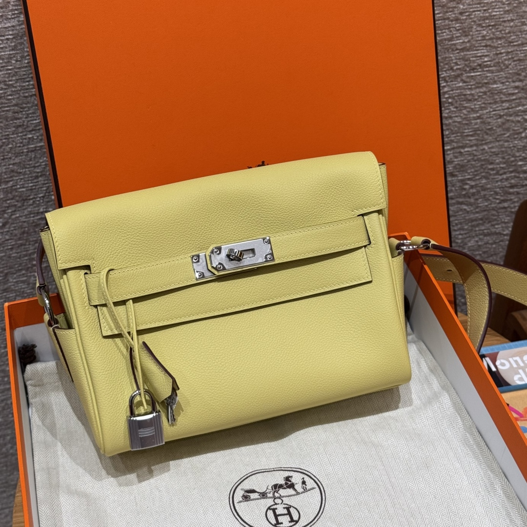 Hermès Kelly Messenger 24cm (Jaune Poussin)