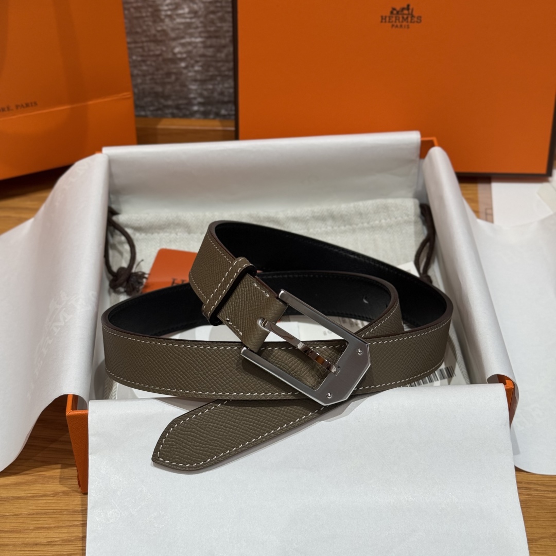 Hermes Epsom Calfskin Leather Belt with Metal Buckle - 26mm Width 1 cmp i1752745004813 5211 0 0
