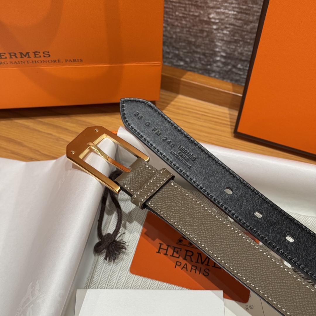 Hermes Epsom Leather Belt with Metal Buckle & 'H' Detail, 26mm Width 5 cmp i1752745019912 2044 0 6
