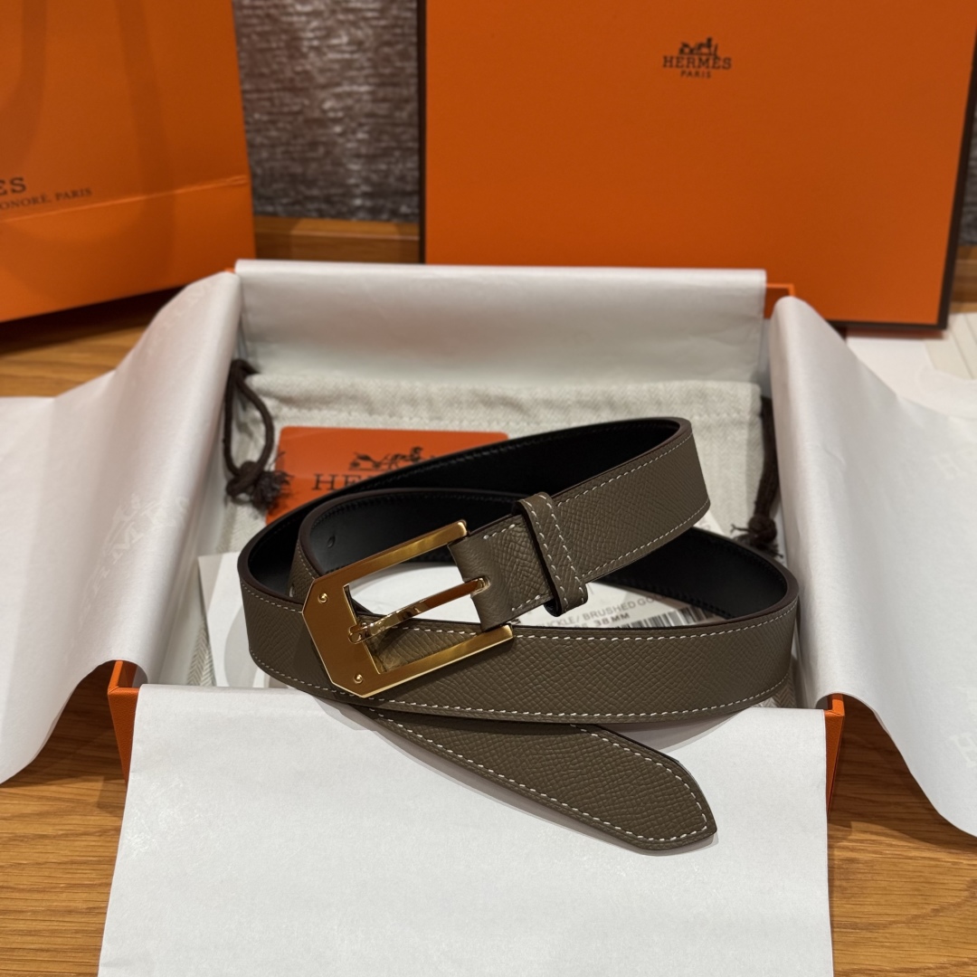 Hermes Epsom Leather Belt with Metal Buckle & 'H' Detail, 26mm Width 1 cmp i1752745019915 7201 0 0