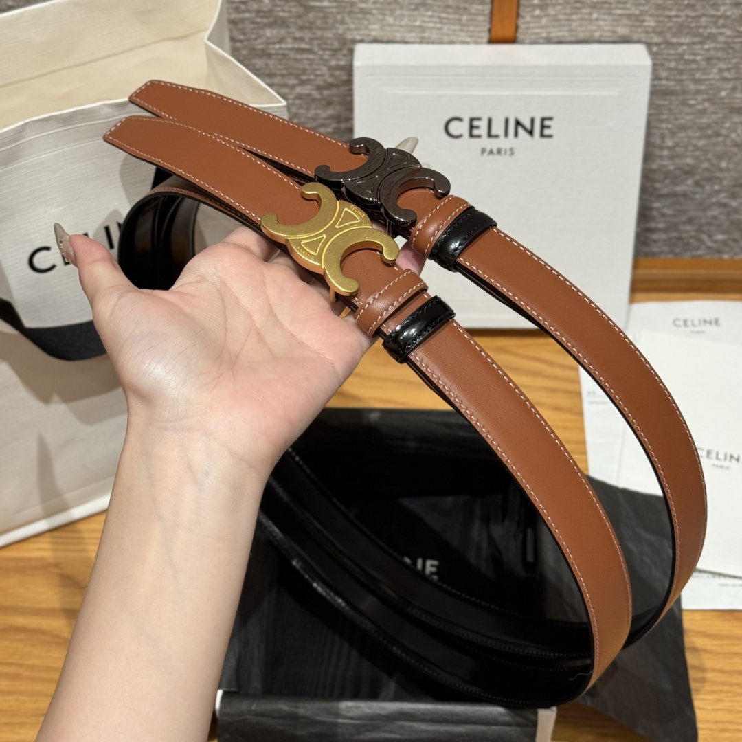 Celine Triomphe Reversible Belt 25 mm with Removable Buckle - Versatile Style 3 cmp i1752926238053 1042 0 5