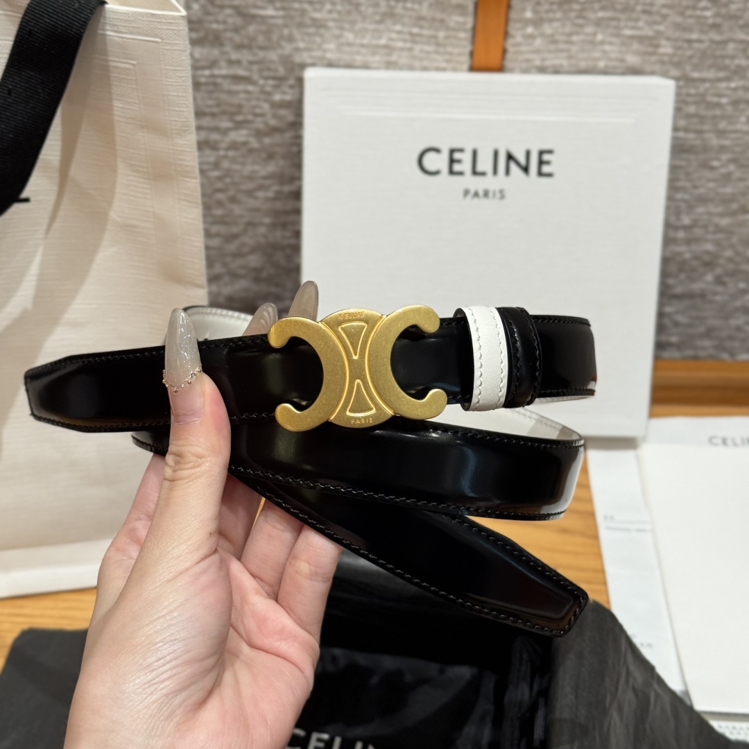 Celine Triomphe Belt, 25mm - Reversible Leather Belt with Detachable Buckle 4 cmp i1752926317786 5006 0 2