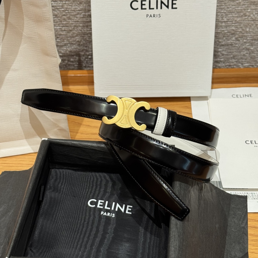 Celine Triomphe Belt, 25mm - Reversible Leather Belt with Detachable Buckle 3 cmp i1752926317786 9885 0 1