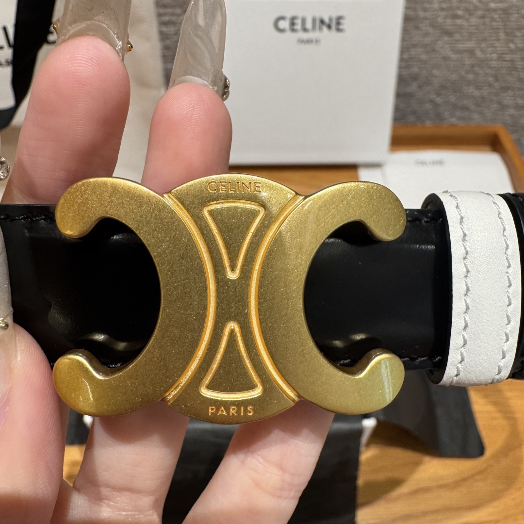 Celine Triomphe Belt, 25mm - Reversible Leather Belt with Detachable Buckle 9 cmp i1752926321020 2095 0 8