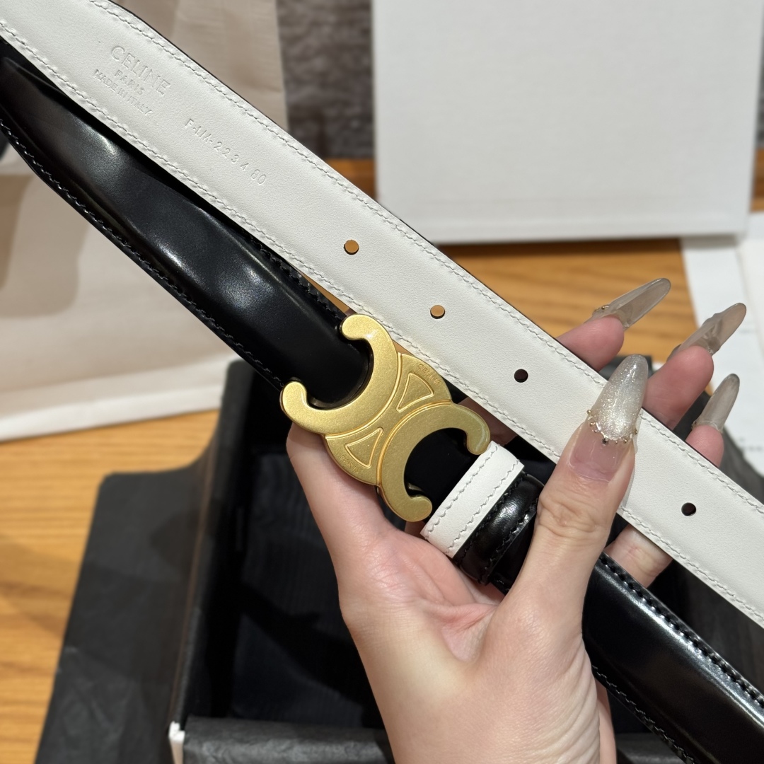 Celine Triomphe Belt, 25mm - Reversible Leather Belt with Detachable Buckle 7 cmp i1752926321026 2182 0 3