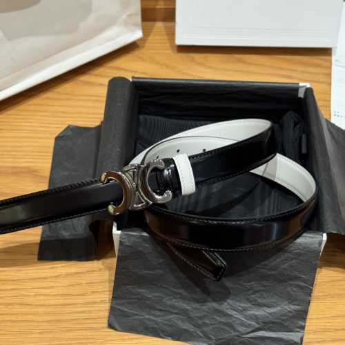 Celine Triomphe Reversible Belt 25mm - Black & White, Adjustable, Iconic Buckle 26 Celine Triomphe Reversible Belt 25mm - Black & White, Adjustable, Iconic Buckle