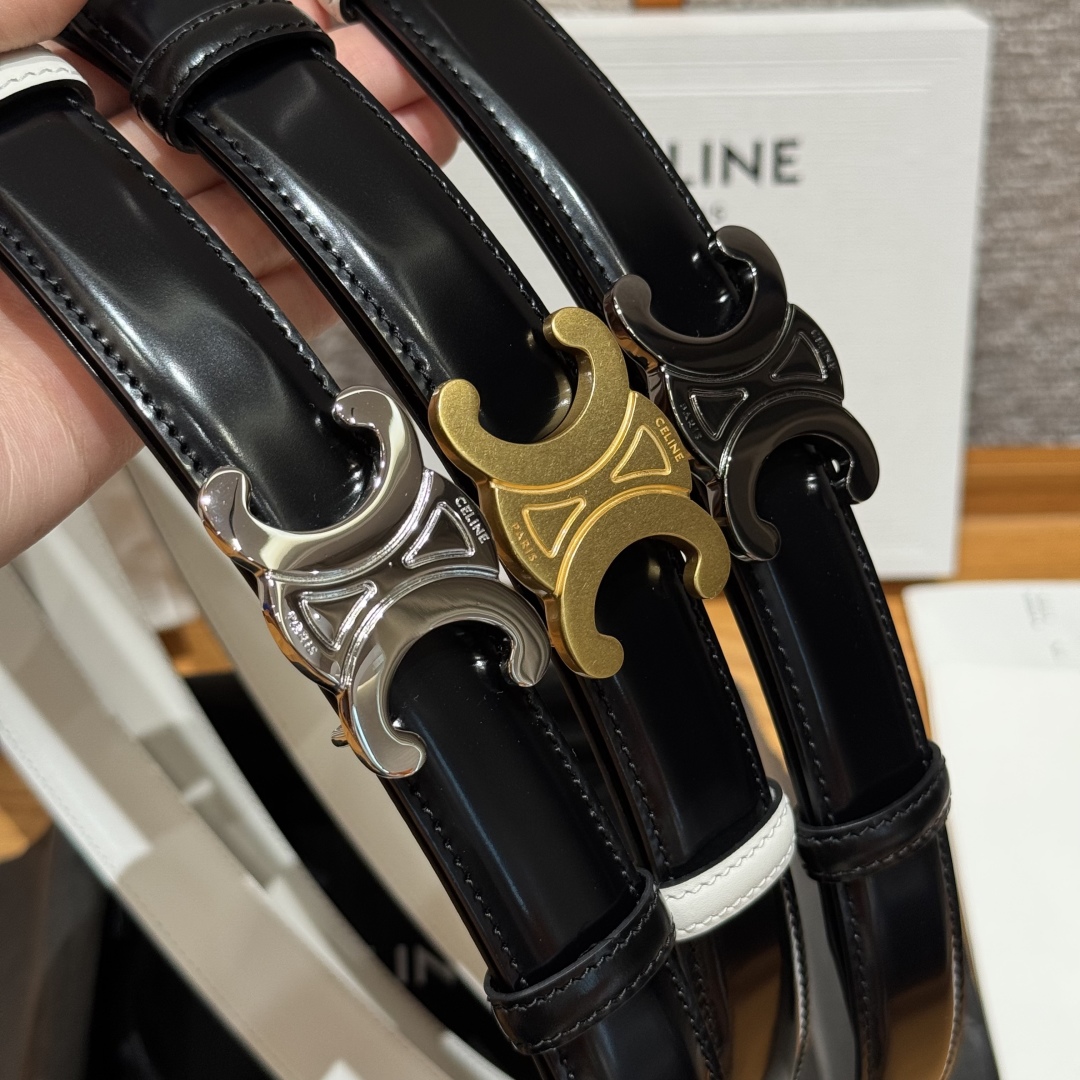Celine Triomphe 25mm Reversible Belt - Adjustable Buckle, Black Leather 4 cmp i1752926352762 4580 0 2