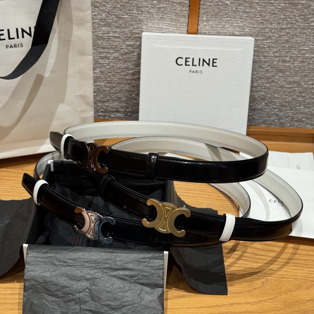 Celine Triomphe 25mm Reversible Belt - Adjustable Buckle, Black Leather 5 cmp i1752926354112 4427 0 0