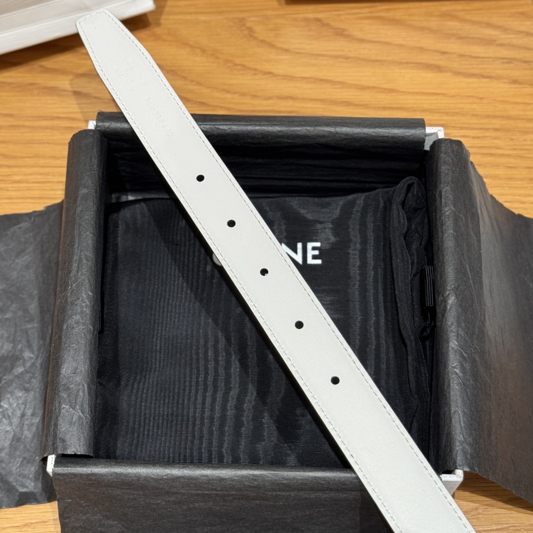Celine Triomphe Belt 25mm Reversible White Leather with Removable Buckle 7 cmp i1752926434381 6190 0 4