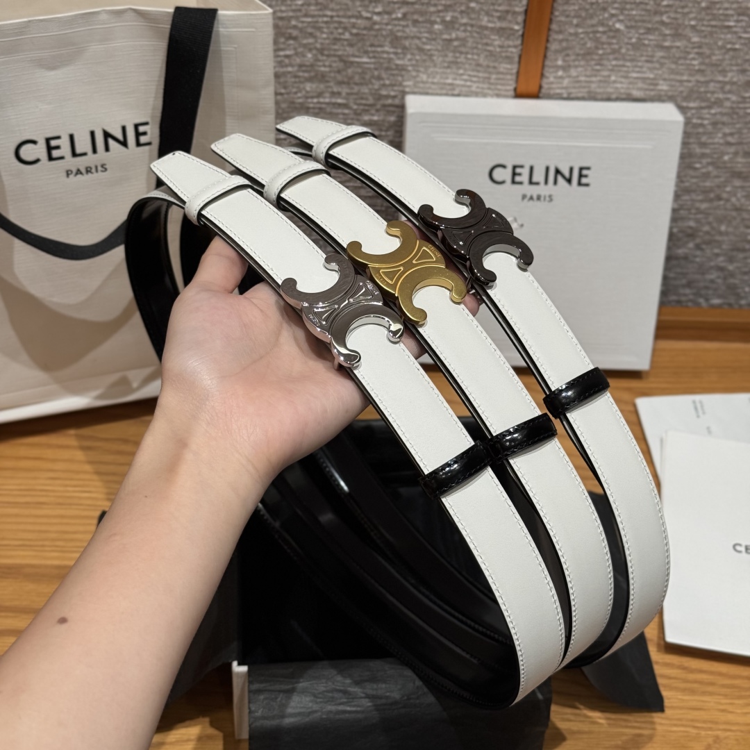 Celine TRIOMPHE Belt 25mm Reversible Leather Belt with Detachable Buckle 2 cmp i1752926444006 4904 0 1