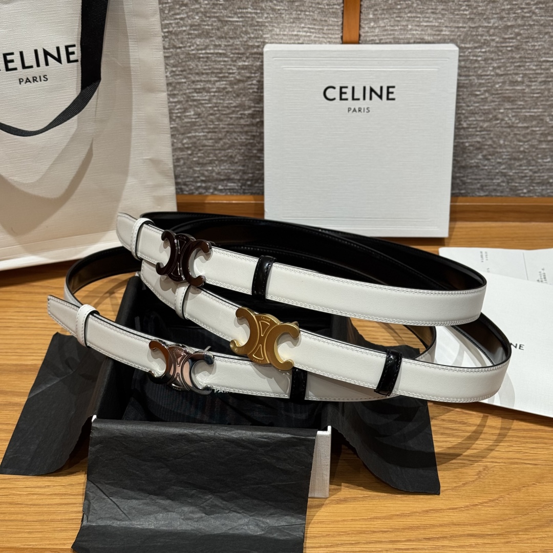 Celine TRIOMPHE Belt 25mm Reversible Leather Belt with Detachable Buckle 4 cmp i1752926444007 249 0 0