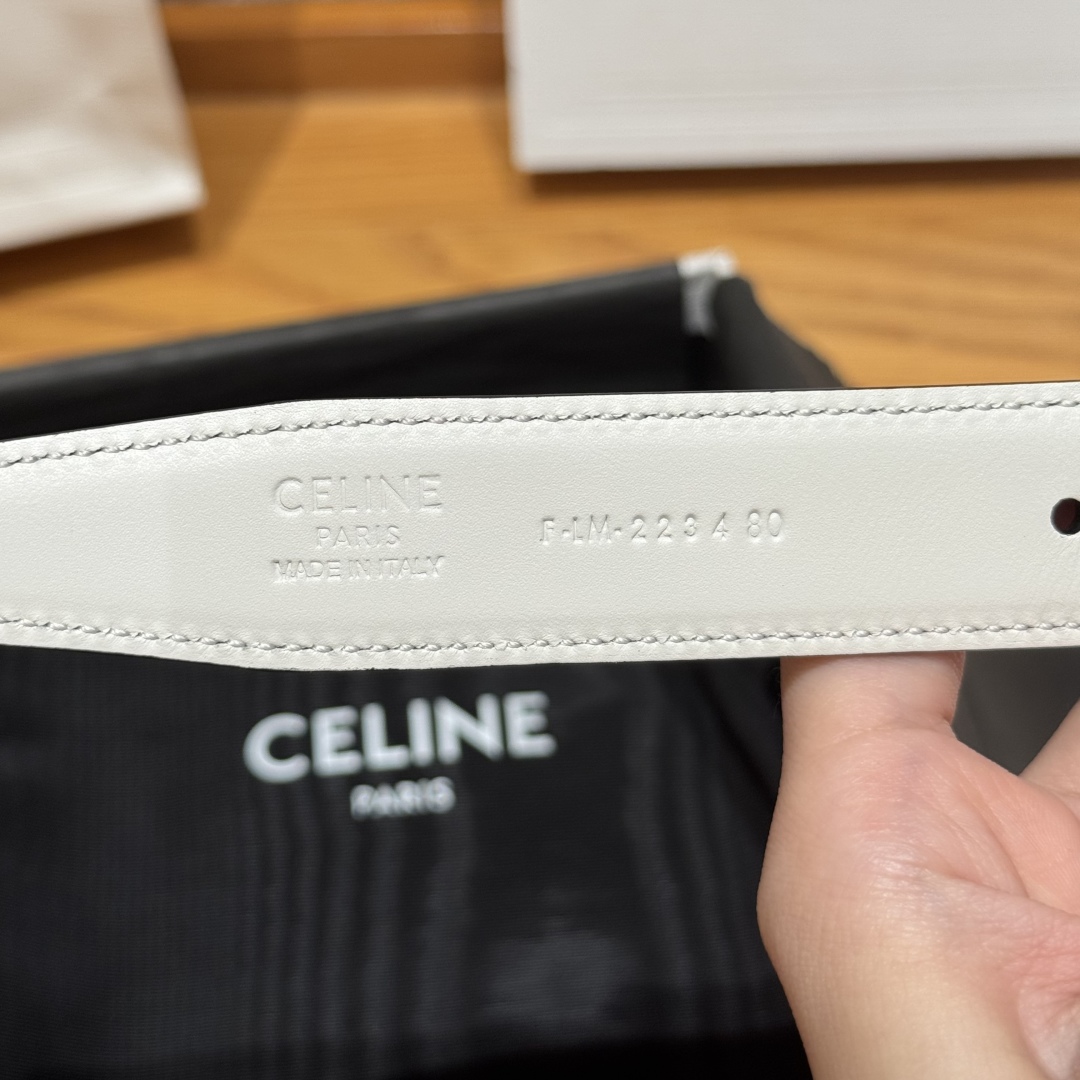 Celine TRIOMPHE Belt 25mm Reversible Burgundy/White, Adjustable & Detachable Buckle 9 cmp i1752926502347 4054 0 5