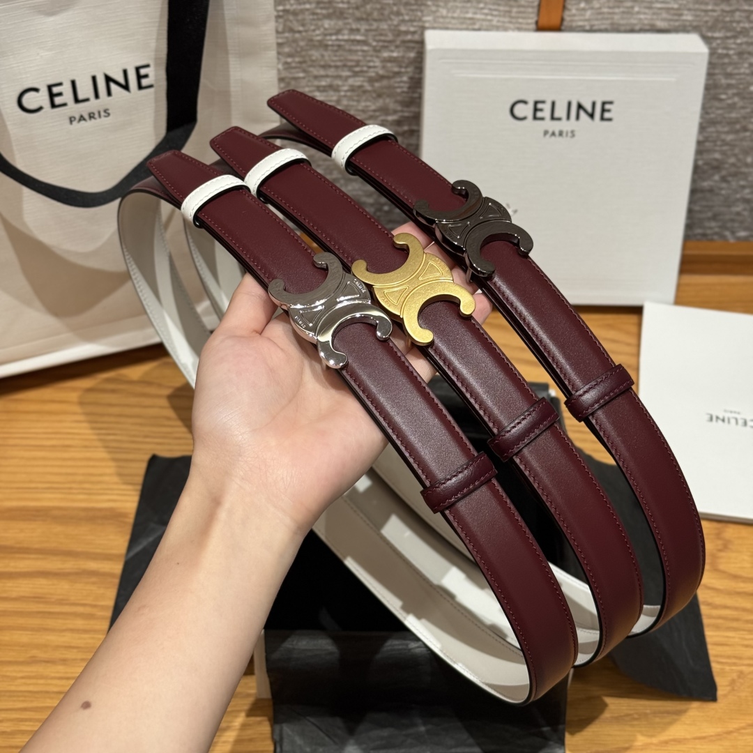 Celine TRIOMPHE Belt 25mm Reversible Leather Belt with Detachable Buckle 2 cmp i1752926547308 4024 0 1