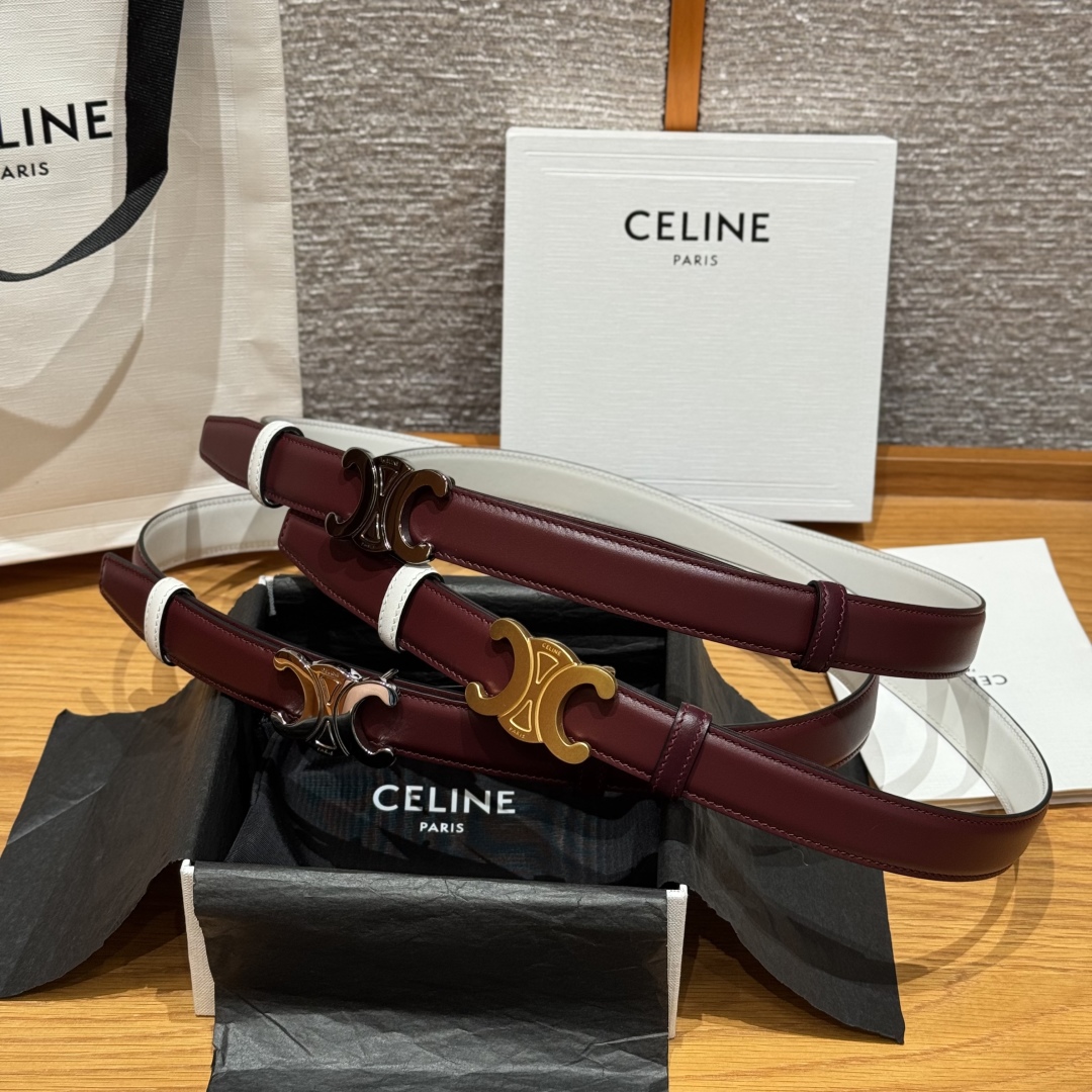 Celine TRIOMPHE Belt 25mm Reversible Leather Belt with Detachable Buckle 4 cmp i1752926547309 5457 0 0