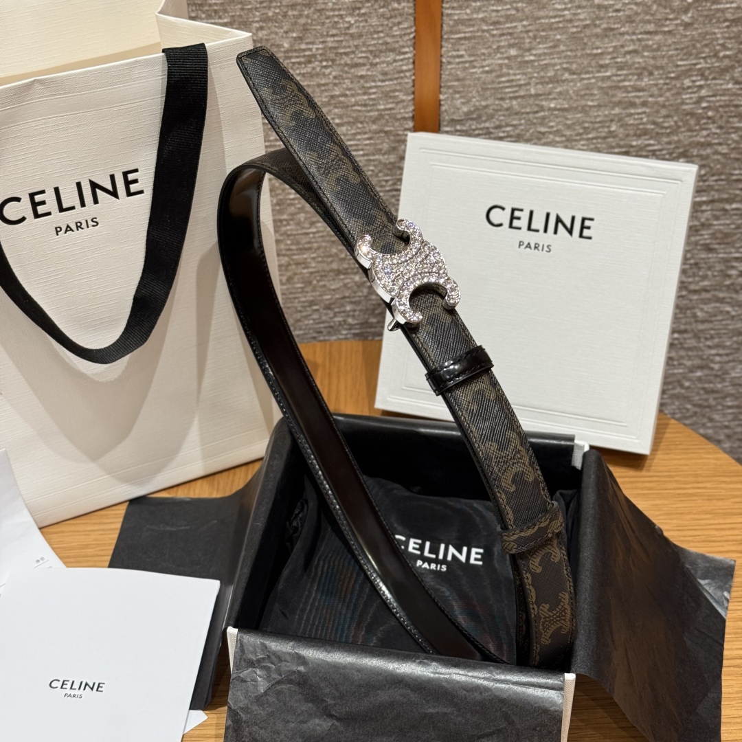 Celine Triomphe Buckle 25mm Reversible Belt in Taurillon Leather and Signature Print 5 cmp i1757573868385 3506 0 6