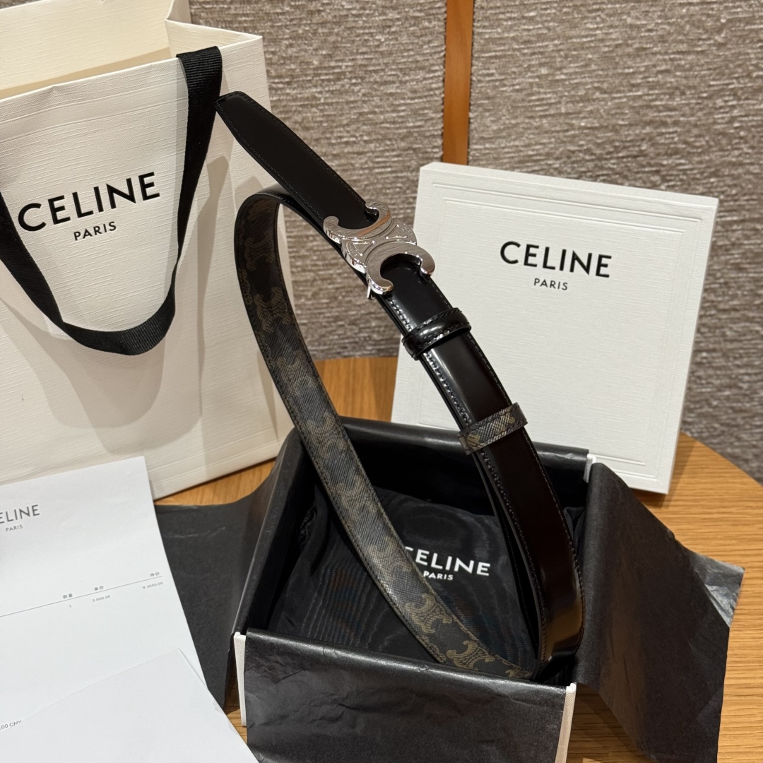 Celine Triomphe Buckle Reversible Belt 25 mm - Iconic Style & Versatility 6 cmp i1757573911658 8749 0 8