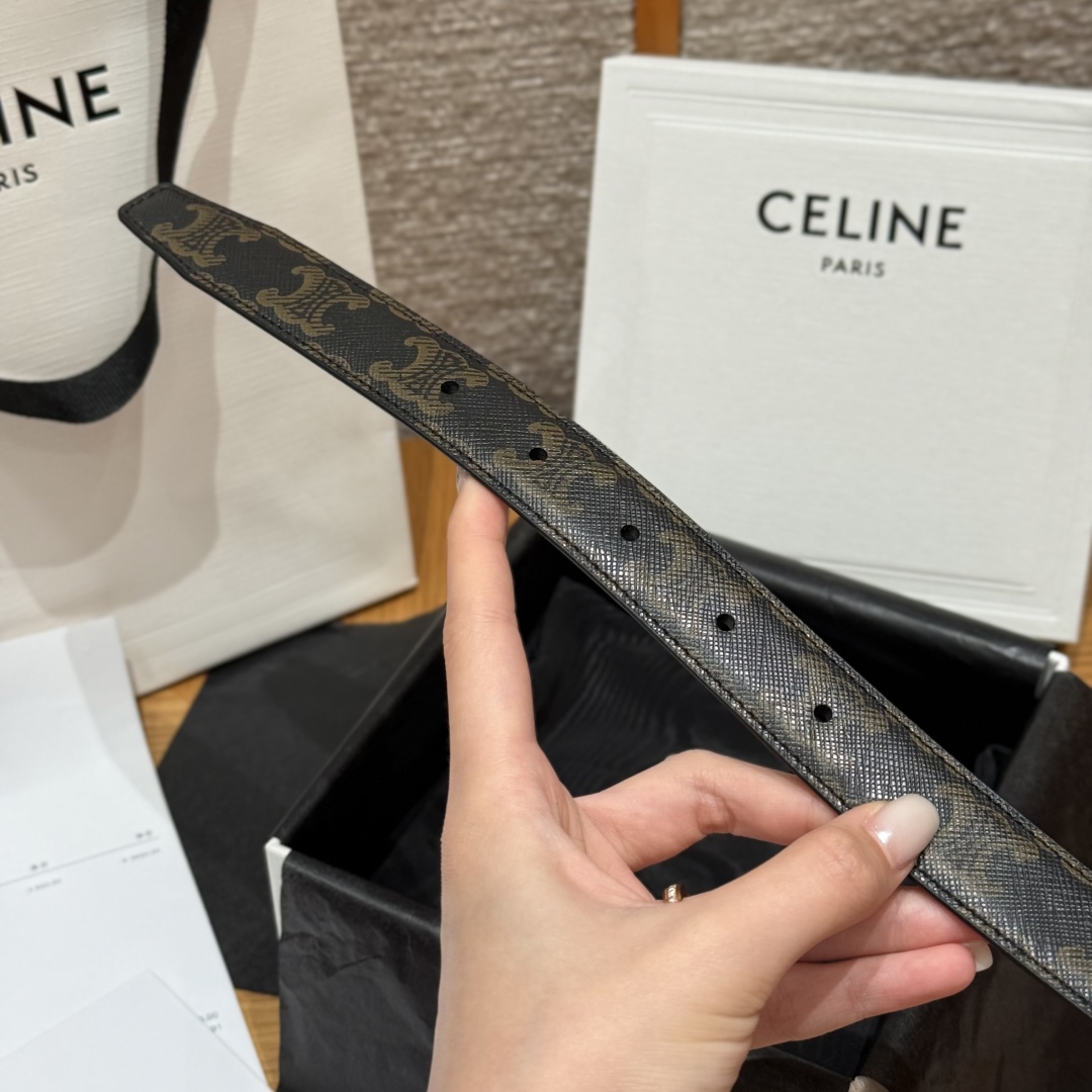 Celine Triomphe Buckle Reversible Belt In Taurillon Leather, 25 mm 8 cmp i1757573925190 6345 0 3