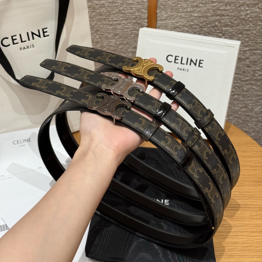 Celine Triomphe Buckle 25mm Reversible Belt in Taurillon Leather 1 cmp i1757573942762 5512 0 1