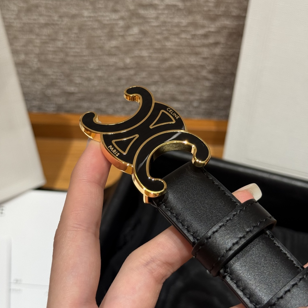 -新款女士凯旋门腰带 TRIOMPHE 双面顶级小牛皮腰带 百搭时尚潮流 宽2 5cm