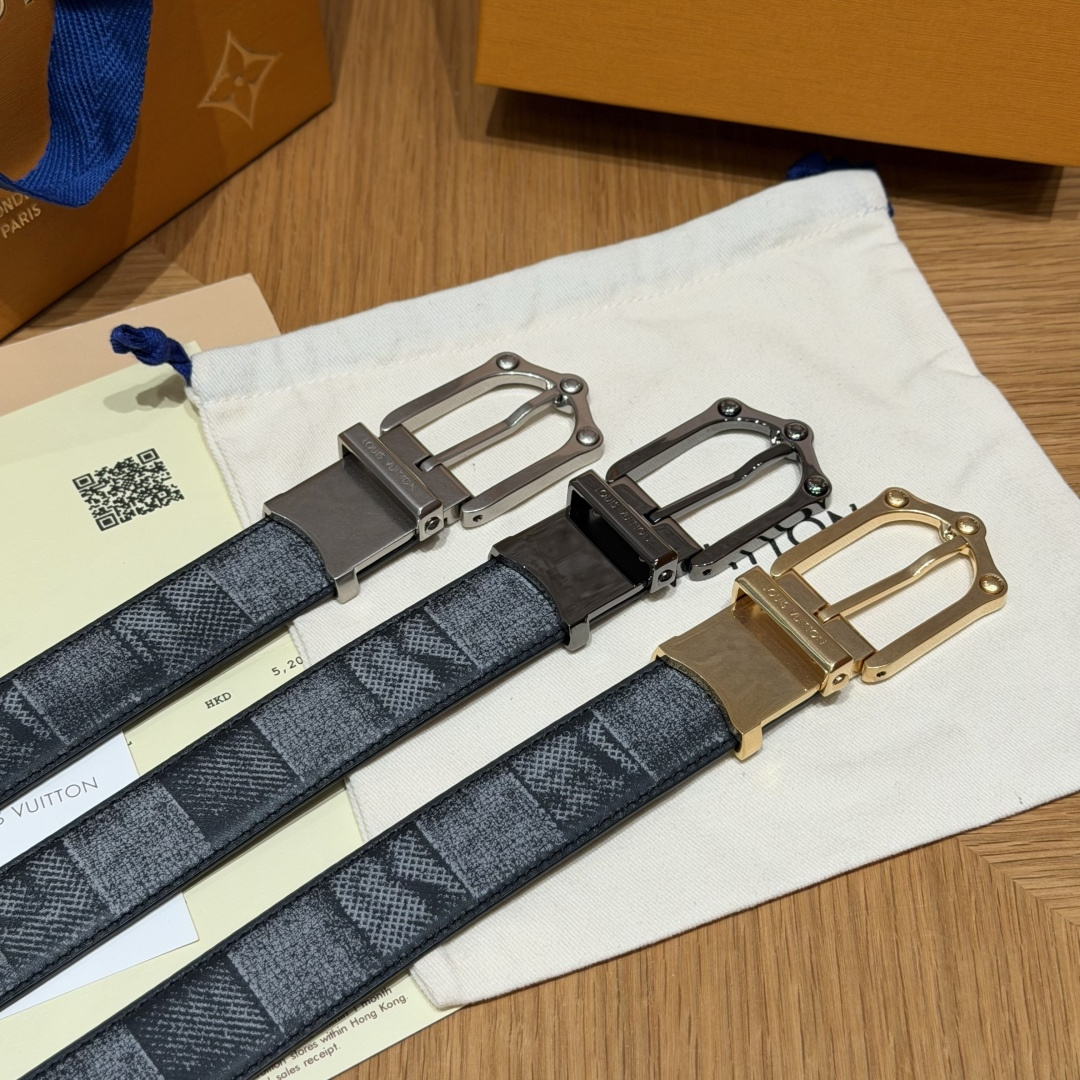 루이비통 다미에 체크 30mm 리버시블 벨트 상세 이미지 3