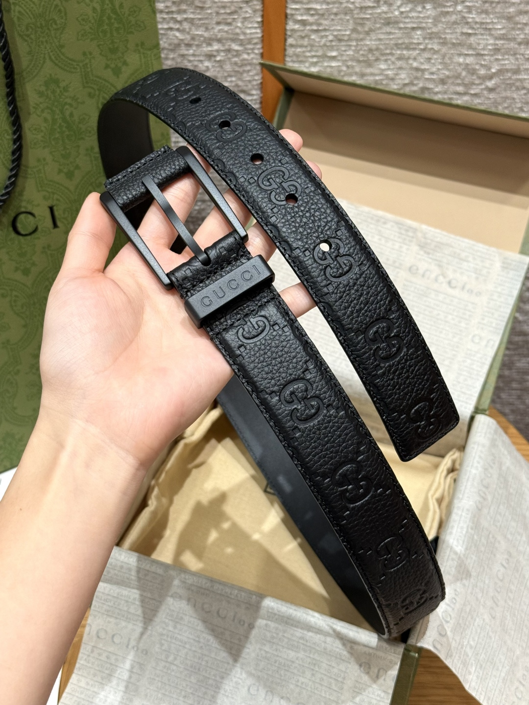 구찌 GG 엠보싱 가죽 벨트 상세 이미지 5