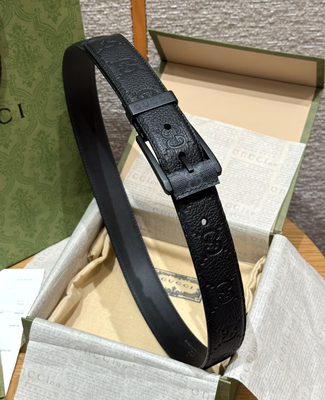 구찌 GG 엠보스 가죽 벨트 상세 이미지 3