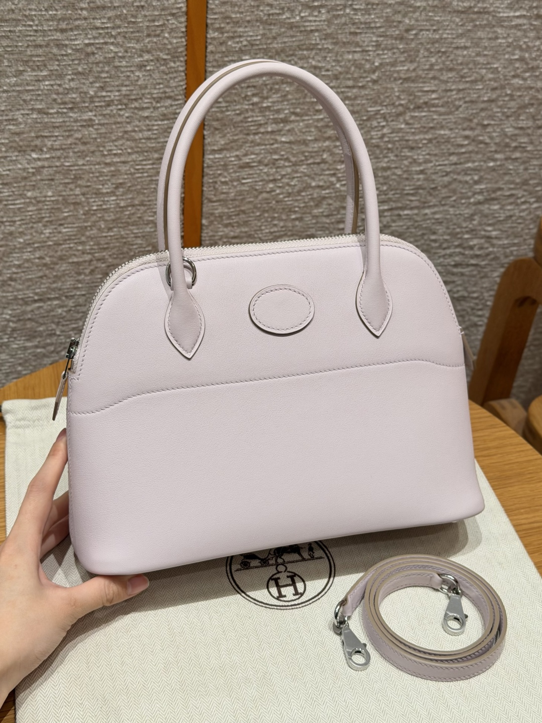Hermès Bolide 27cm (Mauve Pale)