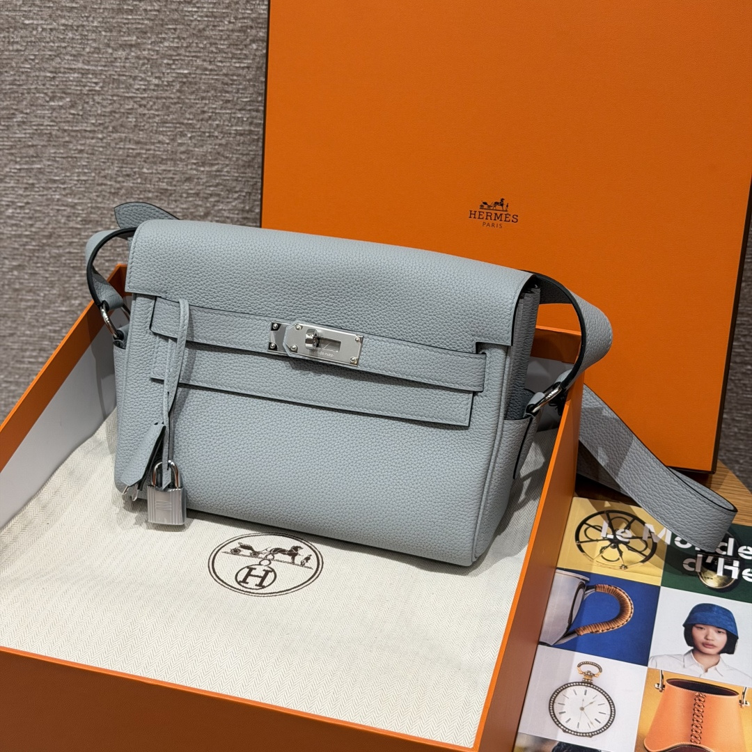 Hermès Kelly Messenger 24cm (Gris pantin)