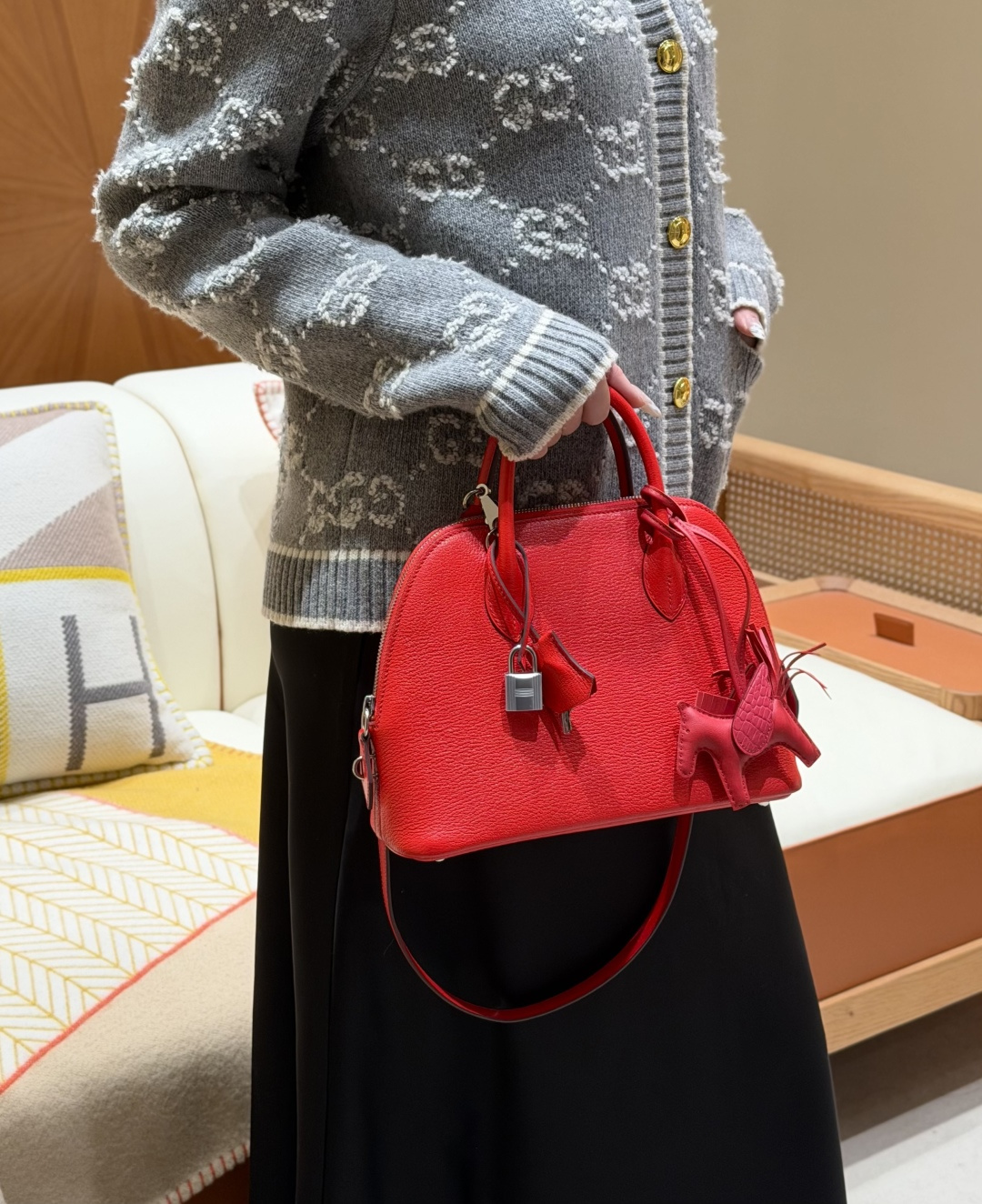 Hermès Bolide 25cm (Rouge Coeur)