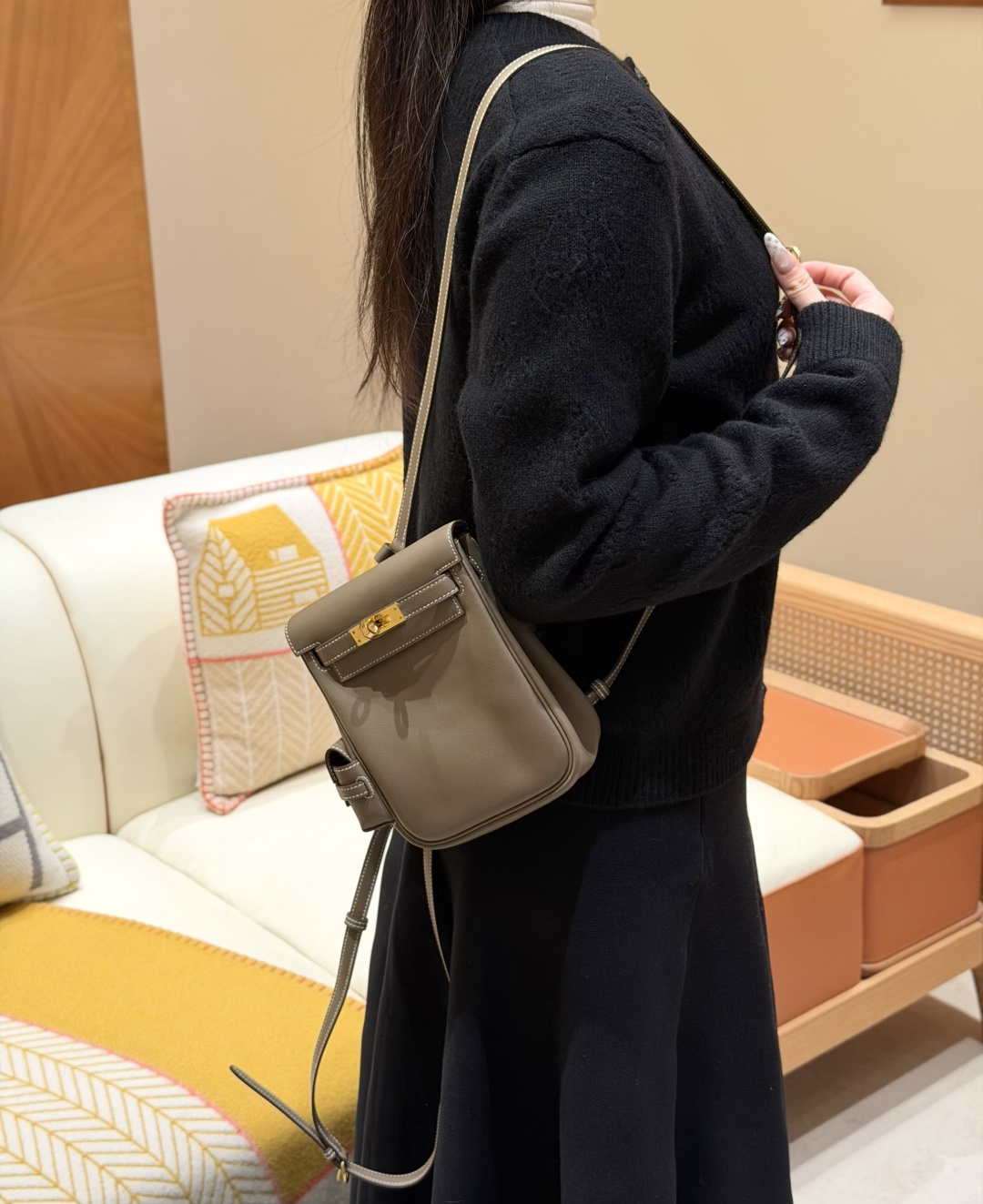 Hermès Kelly Jump 18cm (Etoupe)