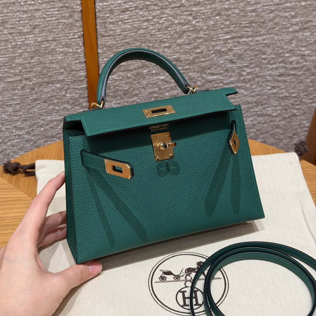 Hermès mini kelly 19cm (Vert vertigo)