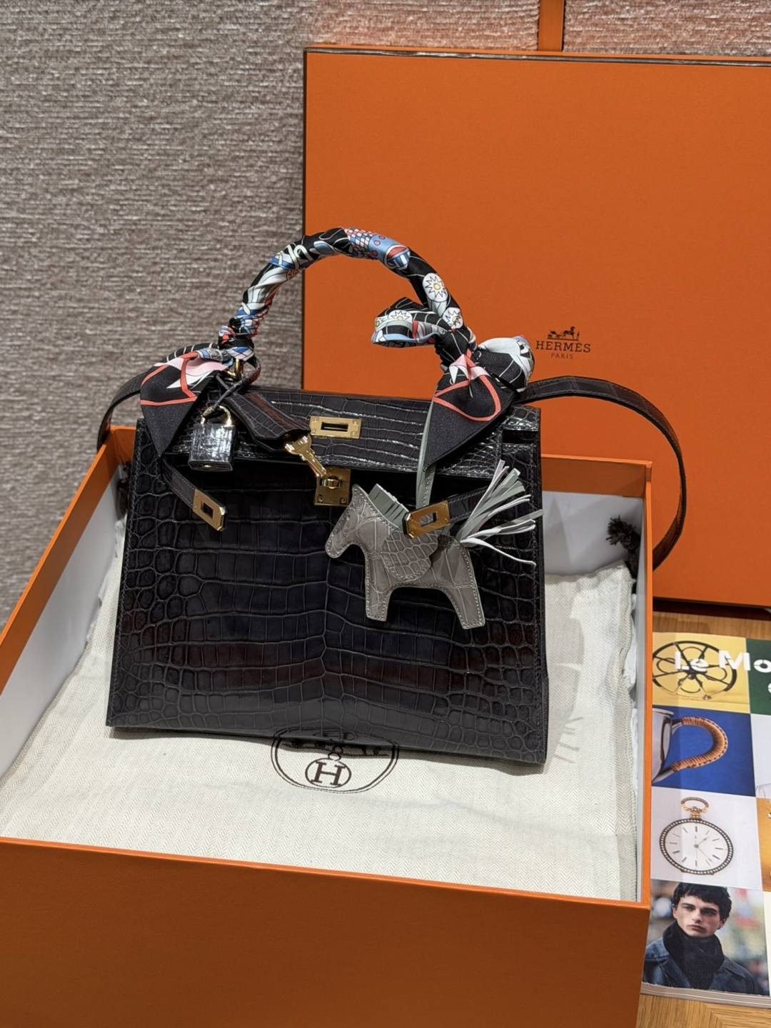 Hermès Kelly 25cm (Graphite)