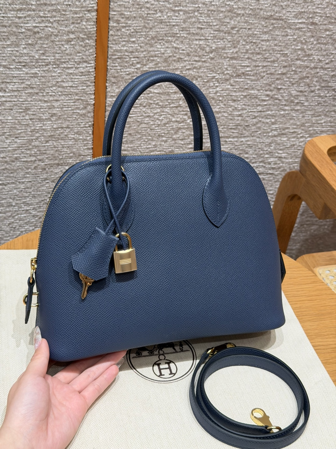 Hermès Bolide 25cm (Blue navy)