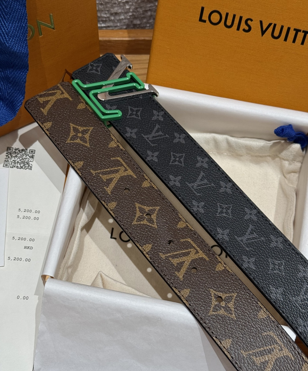 루이비통 컬러 블록 양면 벨트 상세 이미지 6
