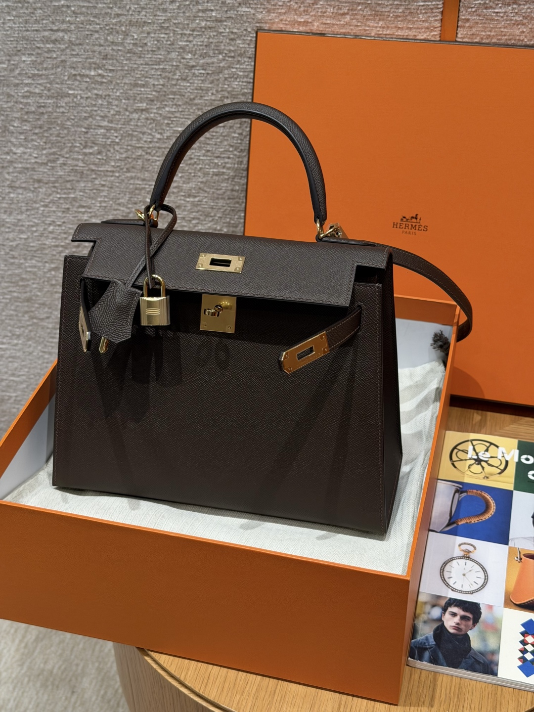 Hermès Kelly 28cm (Chocolat)