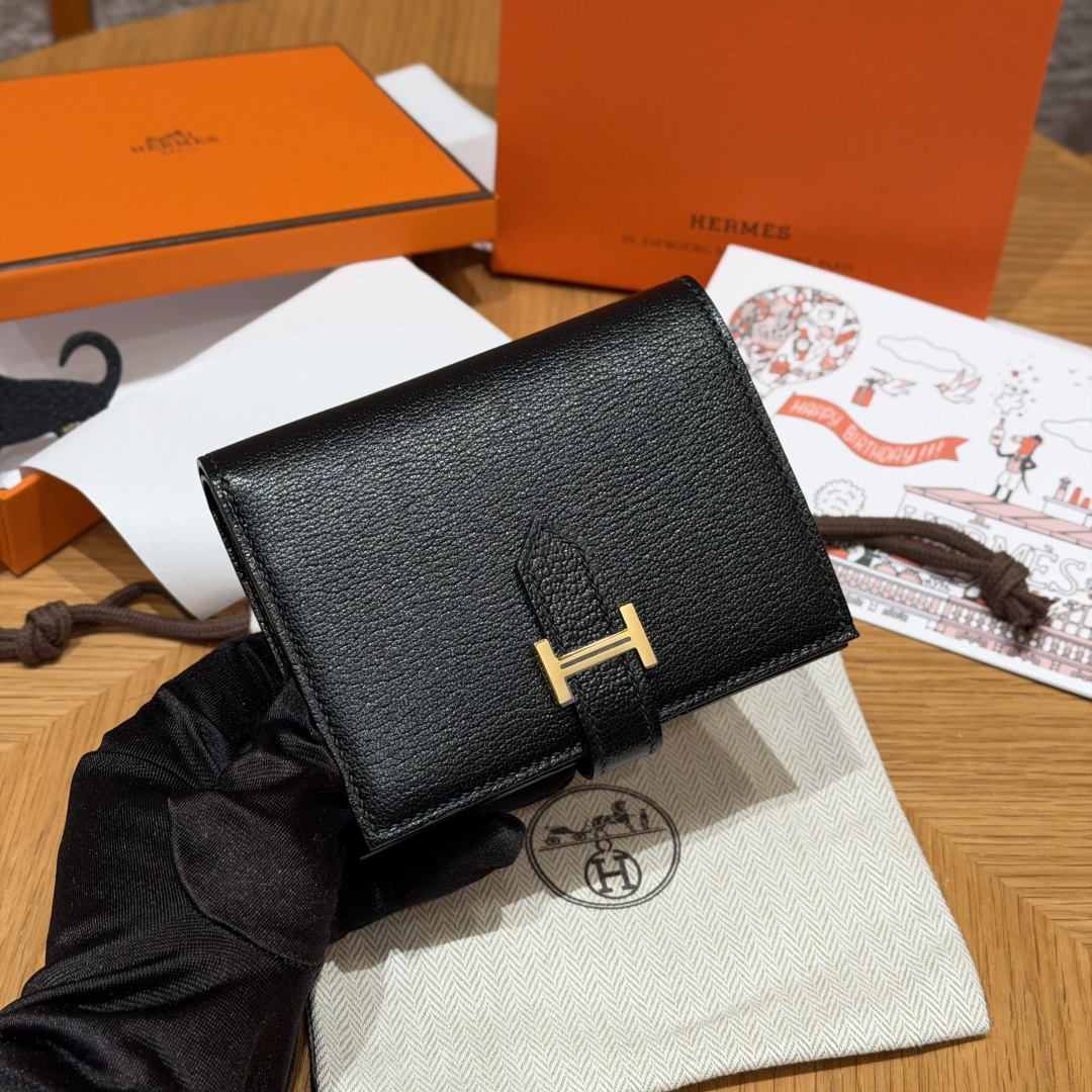 Hermès Bearn 12cm (noir)