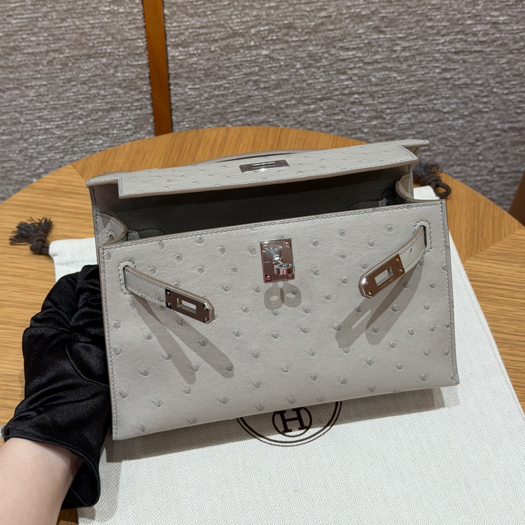 Hermès Kelly Pochette 22cm (Girs perle)