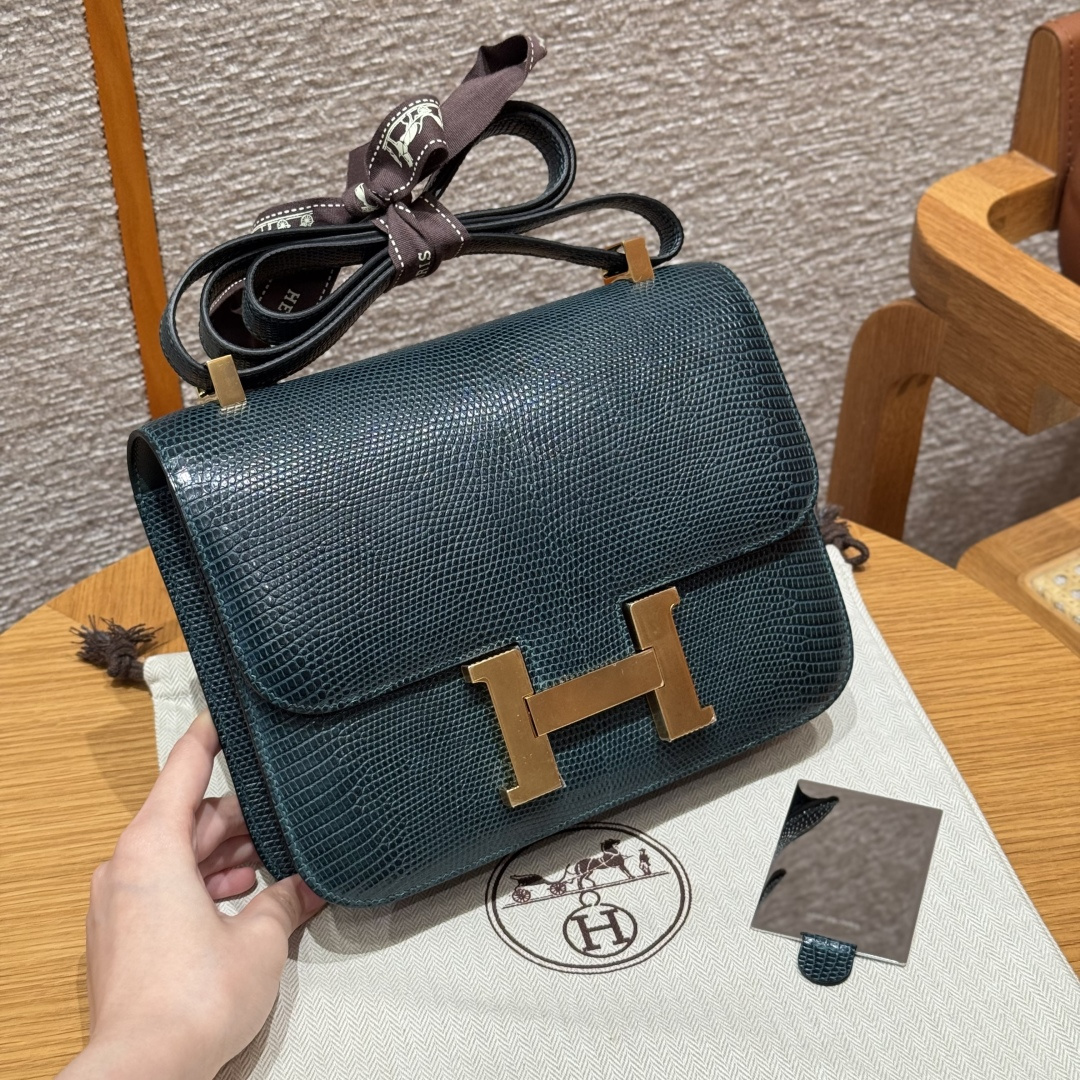 Hermès Constance 24cm (Vert cypress)